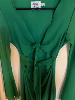 Princess Polly Green Tie-Front Dress Size XS