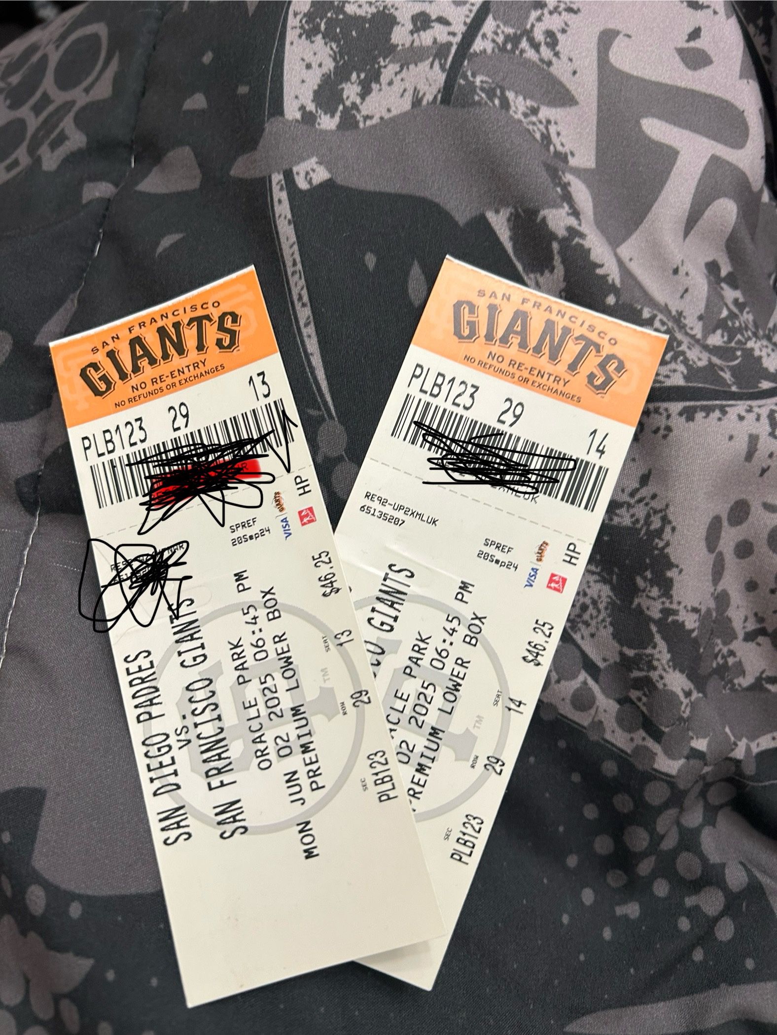 Two Tickets To The San Francisco Giants Game