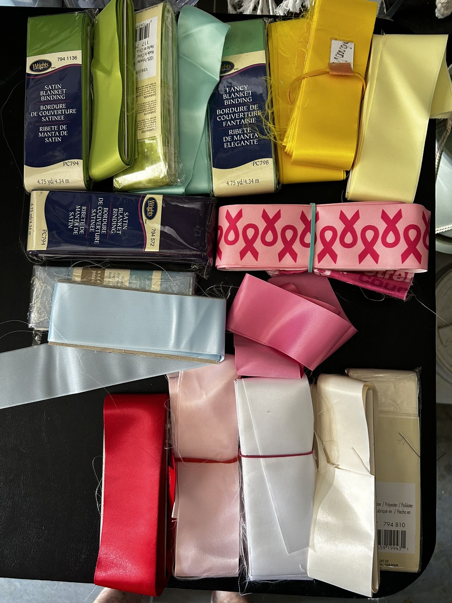 Box Of Satin Blanket Ribbons $15