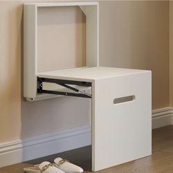 Wall Mounted Seat, Fold Down and Up Foldable Shoe Bench, Entryway Shoe Changing Stool