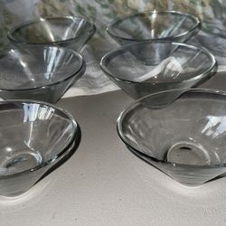 Six Glass Ice-Cream Bowls 