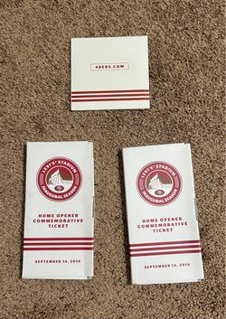 2 SF 49ers Levis Stadium Inaugural Season Opener Commemorative Tickets
