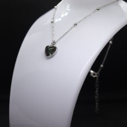 Antique Heart Cut Fire Green Peridot Gemstone Silver Necklace Pendants