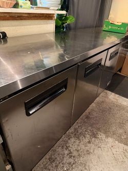 Commercial three door fridge