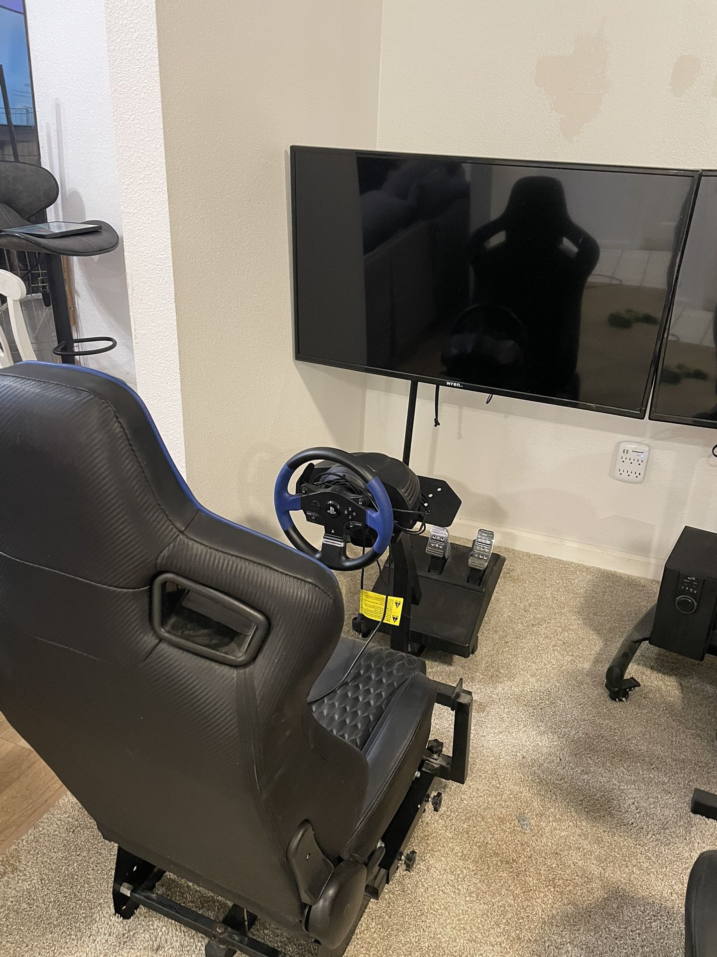 Full Sim Rig, Sim Racer Thrustmaster T150 Pro Wheel And Pedals