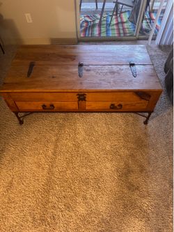 Rustic Wood Coffee Table + Matching Side Table – Solid & Unique