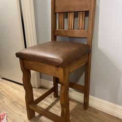 2 Rustic Bar Stools Wood