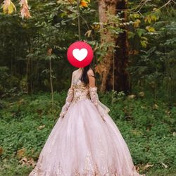 Rose gold quinceañera dress-used once