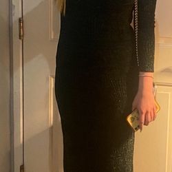 Green Sparkle Midi Dress – Size Large (Worn Once)