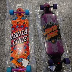 2 BRAND NEW SANTA CRUZ SKATEBOARDS CRUZER DROP THROUGH 36" / 37"