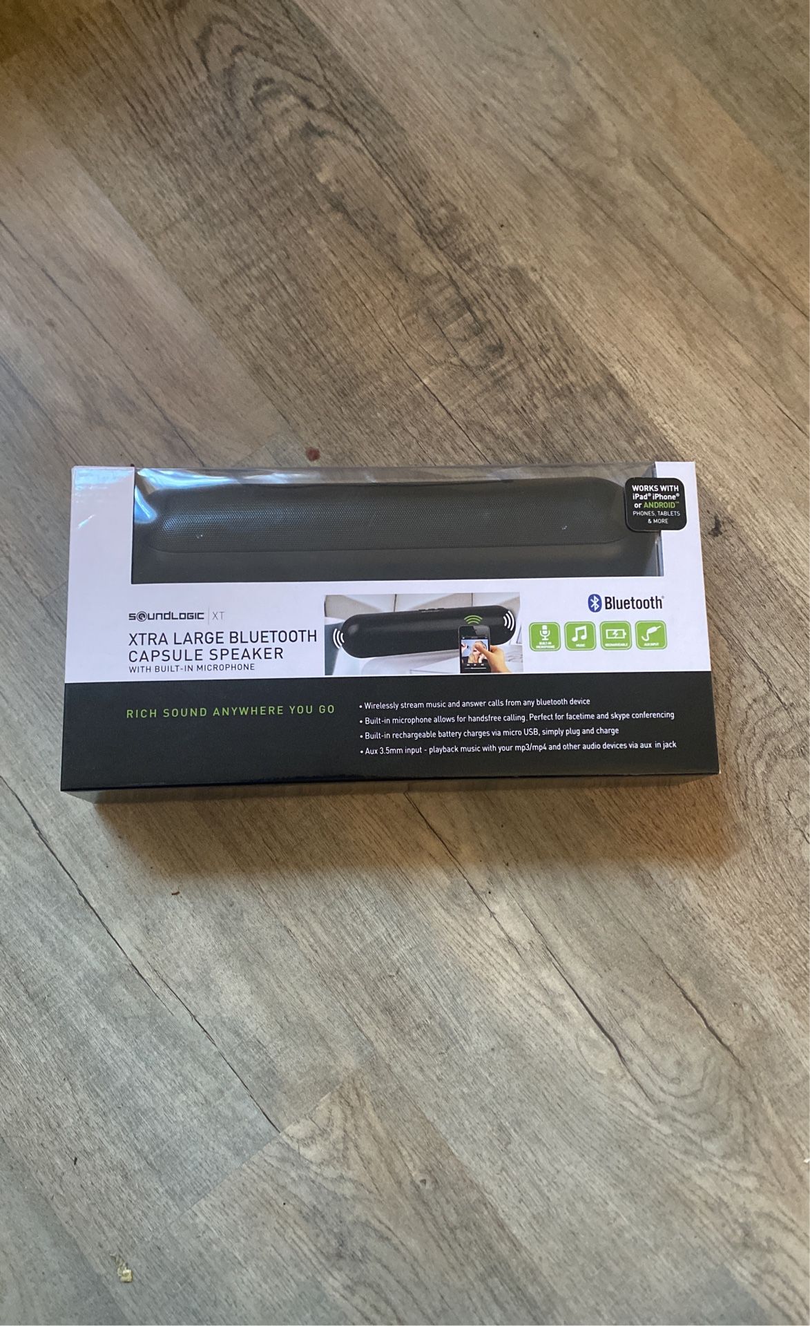 SoundLogic XT Xtra Large Bluetooth Capsule Speaker – Wireless with Built-in Microphone
