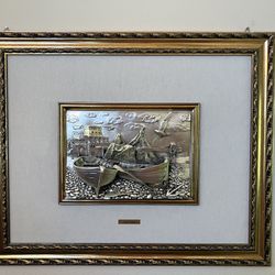 Italian Gold Framed Art By Paolo Schiraldi Silver 3D