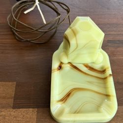 Vintage Art Deco Uranium Slag Glass Ashtray & Lighter