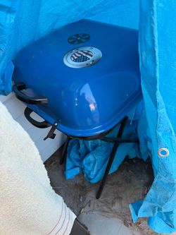 Blue Portable Charcoal Kettle Grill