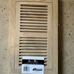 White Oak Flush Mount Unfinished floor register with dumper