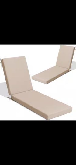 80 in. x 23 in. 2-Piece Outdoor Chaise lounge Polyester Cushion in Beige