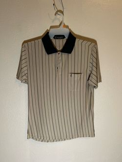 Mens vintage yves saint laurent polo button t shirt striped golf skateboarding