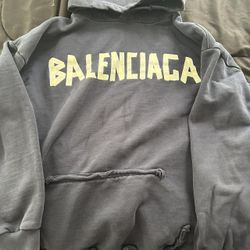 Balenciaga Men's Navy Hoodie