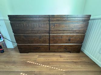 Aspen Home Rustic Dark Brown 6-Drawer Wooden Dresser With Matching Nightstand
