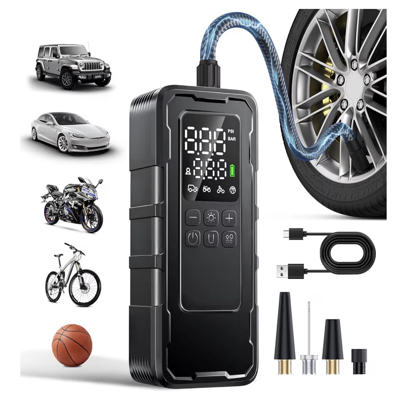  Portable Air Compressor + Power Bank | 180 PSI-BRAND NEW