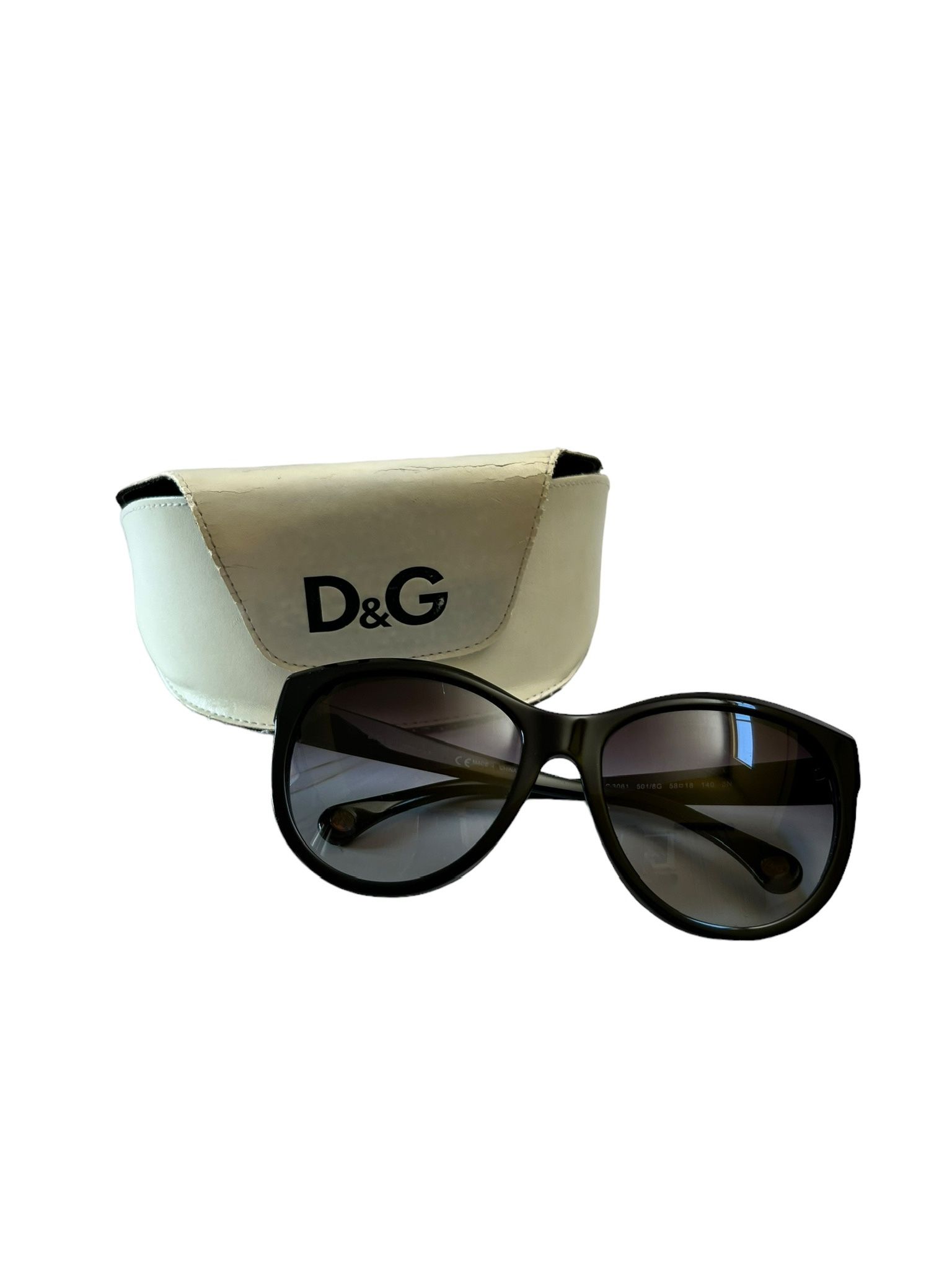 Dolce Gabbana D&G 3061 501/8G Cat Eye Black Sunglasses W/ Case