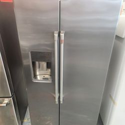 Cafe 36 Inch Counterdepth Side By Side Refrigerator 21.9 Cu Ft  Stainless Steel 