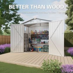 6X3.5FT Metal Storage Shed,Tool Shed with Peaked Roof Waterproof with Clear Window and Lockable Door Compact Tool Shed for Garden, Backyard,Patio,Sund