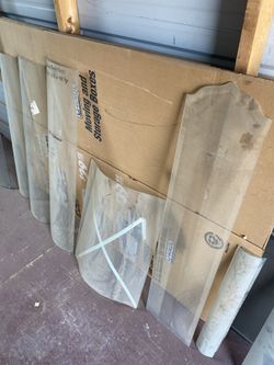 Curved Glass Pieces For antique cabinet curio repurpose