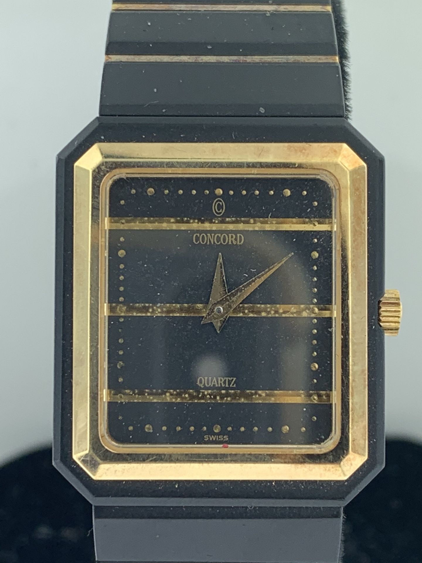 NEW Concord Mariner SG~Ladys~Watch Two Tone Black~18K Gold+Gun Metal~Box+Papers