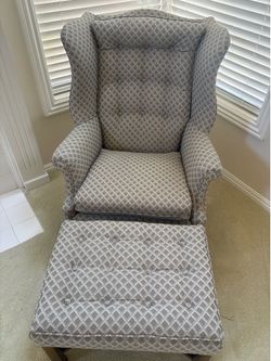 Wingback Chair with Ottoman