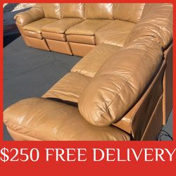 ELECTRIC  LEATHER 6 piece RECLINER SECTIONAL sectional couch sofa recliner (FREE CURBSIDE DELIVERY)