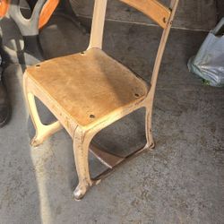 Antique Cast Iron School Desk & Kindergarten Chair