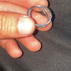 Silver diamond ring size 8.5