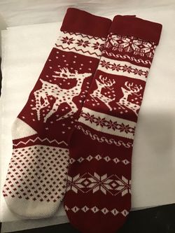 Set Of 2 Starry Dynamo Knitted Christmas Stockings