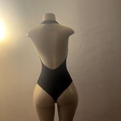 Black Halter Bodysuit