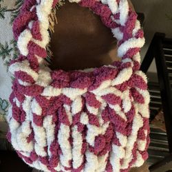 Handmade, chunky knit purse
