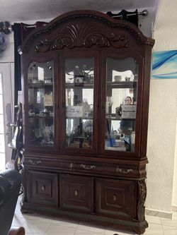 Matching table and cabinet wood