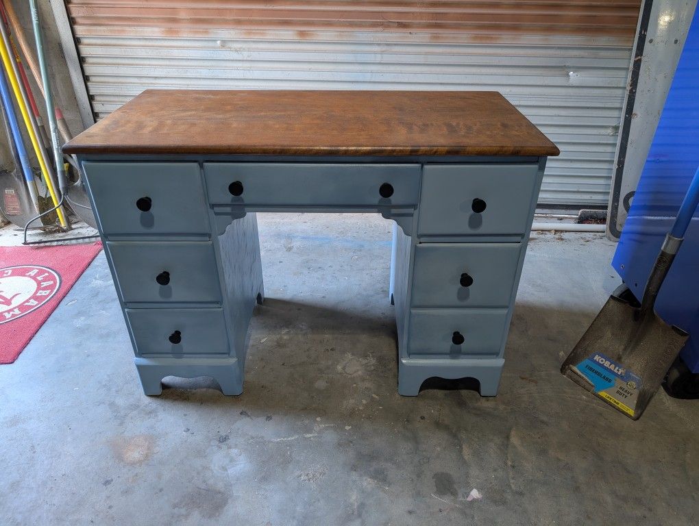 Wooden Blue Desk