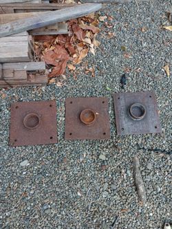 4 steel 2" pipe bases,
