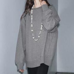 NWT Zara Women’s Oversized Rib Sweatshirt size Medium Gray Marl, Never Worn