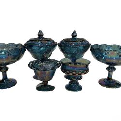 6 Pedestal Bowls and Covered Dishes
