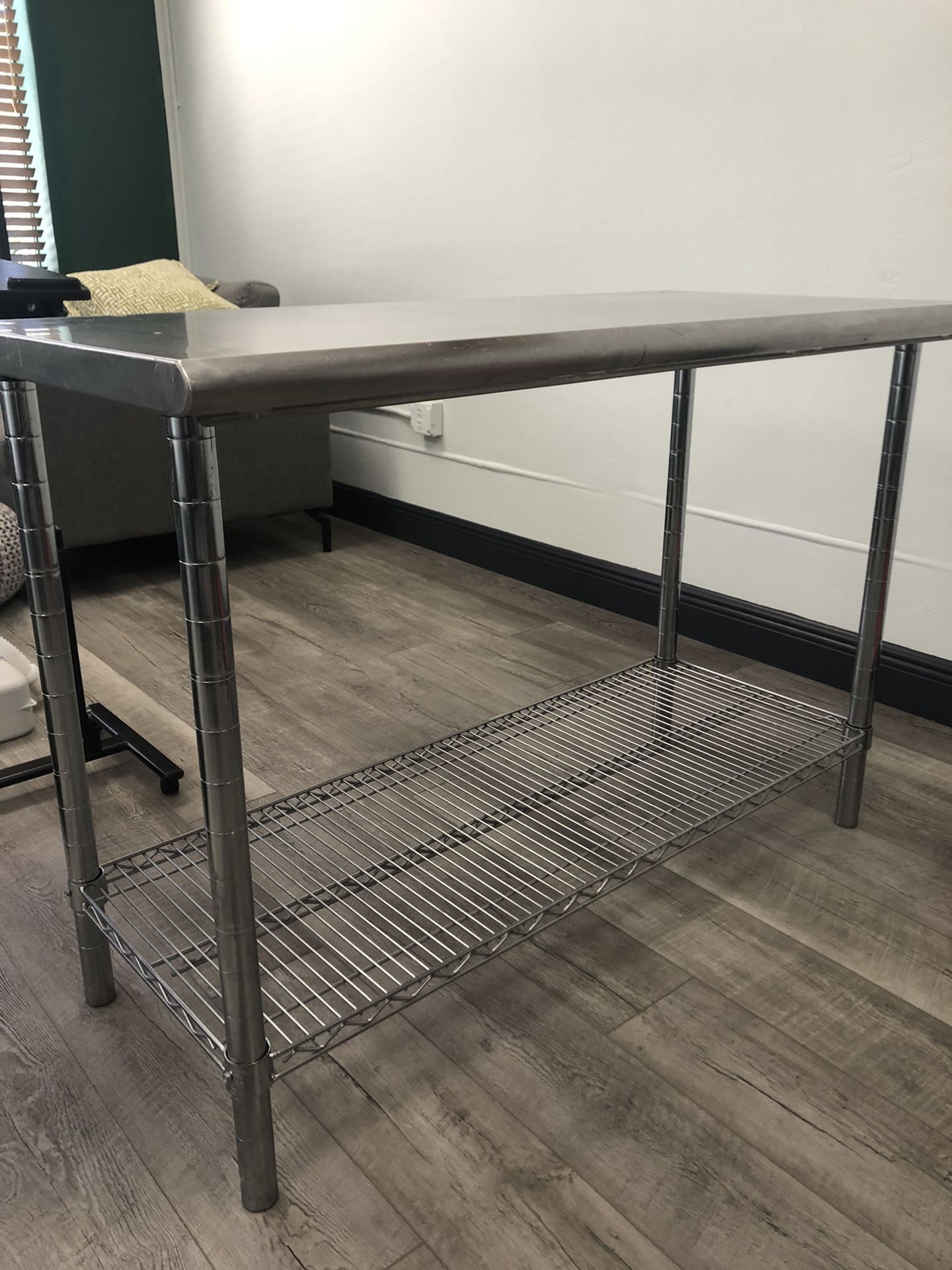 Metal industrial table