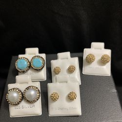 NEW! Sterling Silver Stud Earrings 