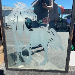 Unicorn mirror antique