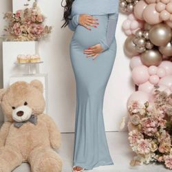 Baby Blue Maternity Dress