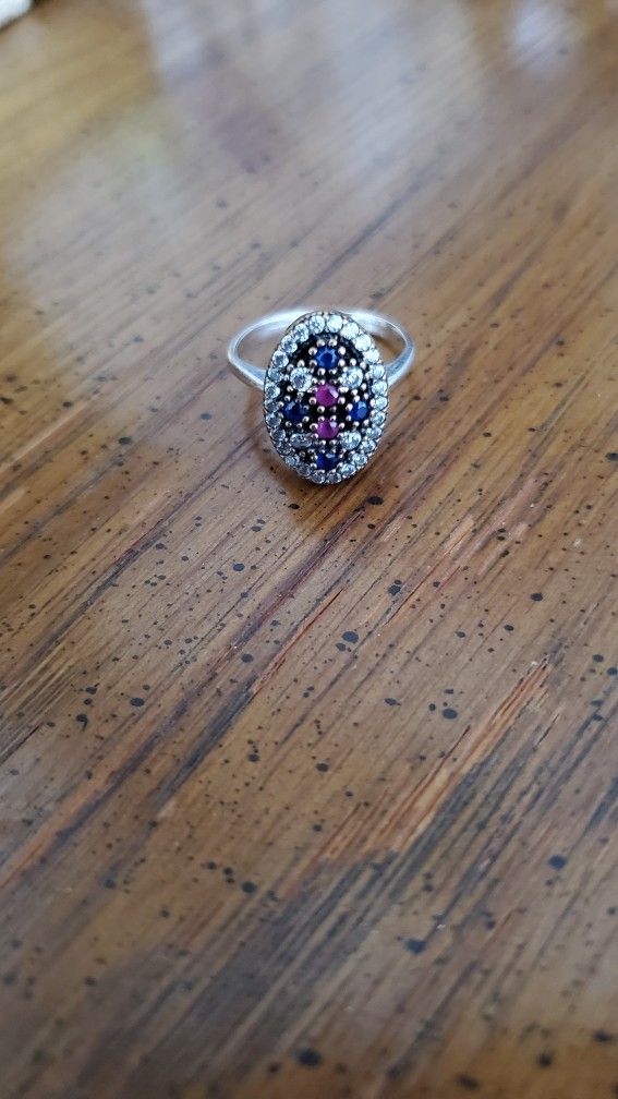 Exquisite Raw Gemstones Silver Ring