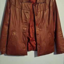 Red leather jacket