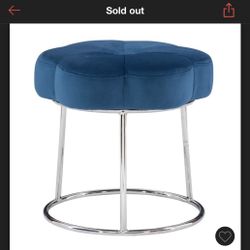 NEW Navy Vanity Flower Stool 