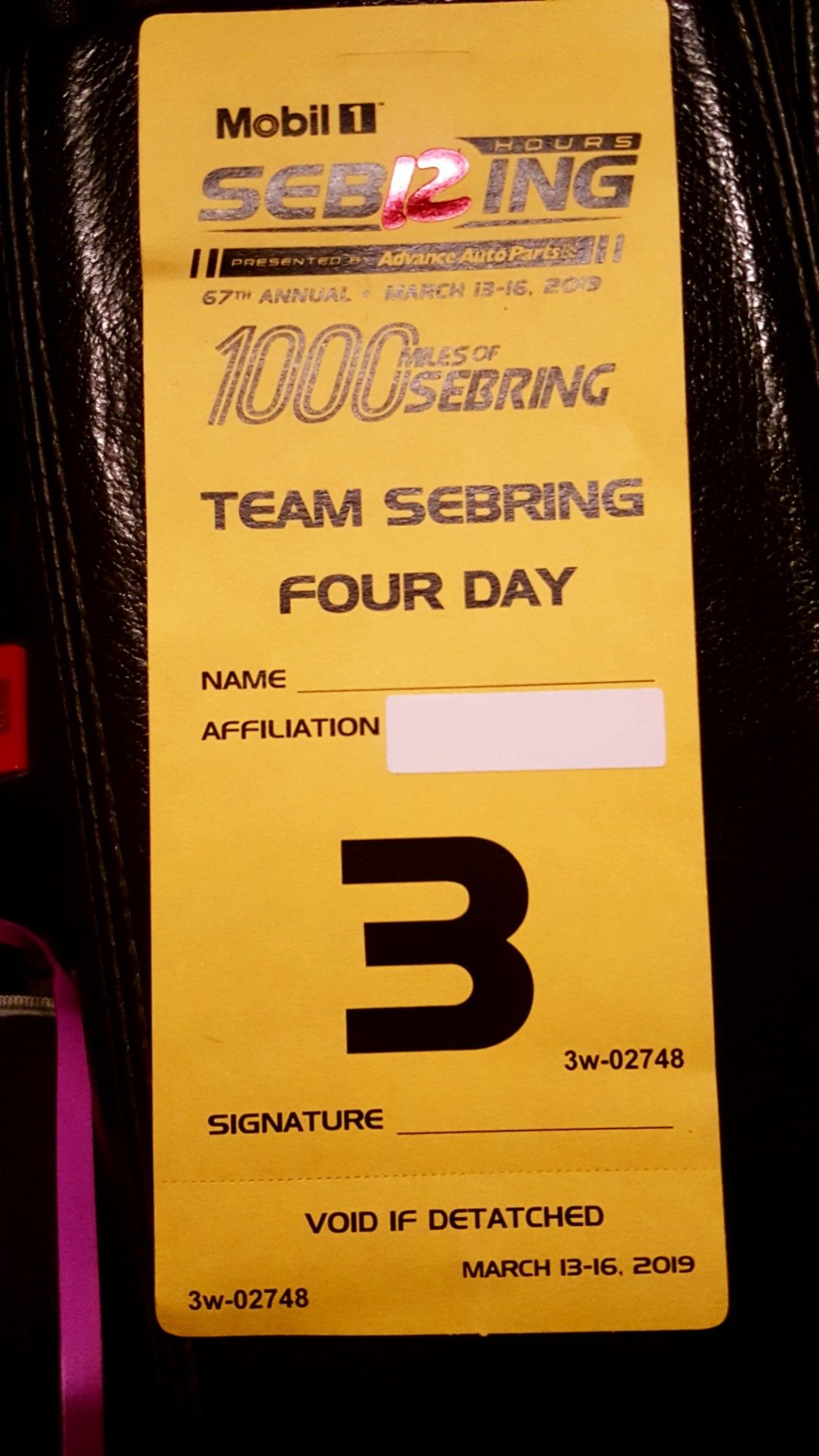 Sebring Races 4 day pass
