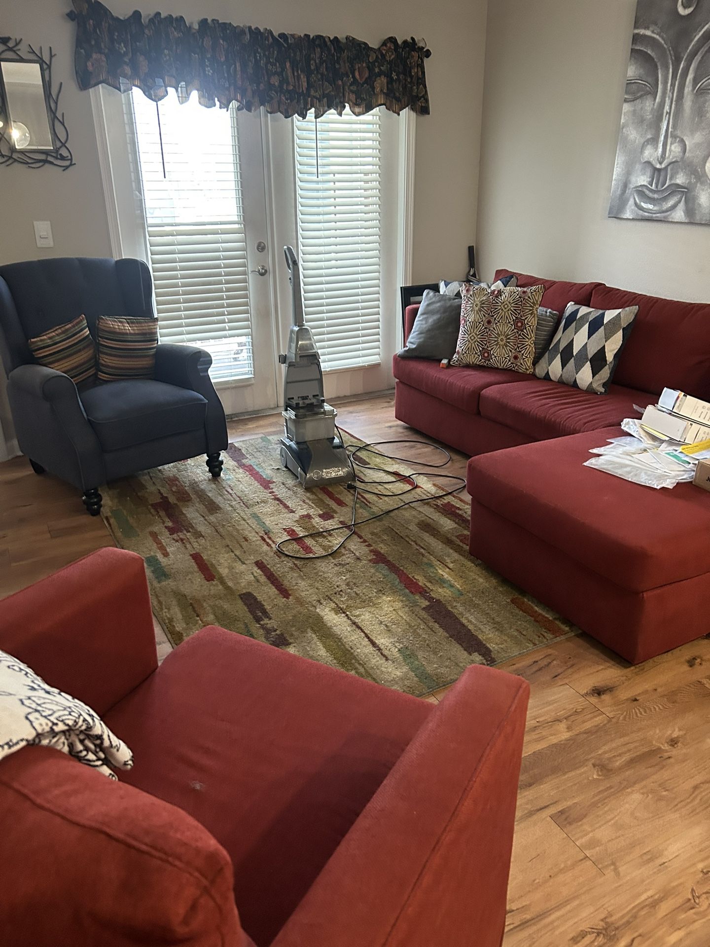 Living Room Sectional And Matching Swivel Chair